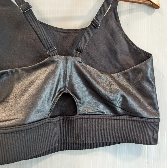 CACIQUE women's black faux leather bralette size 18/20 - Picture 5 of 7